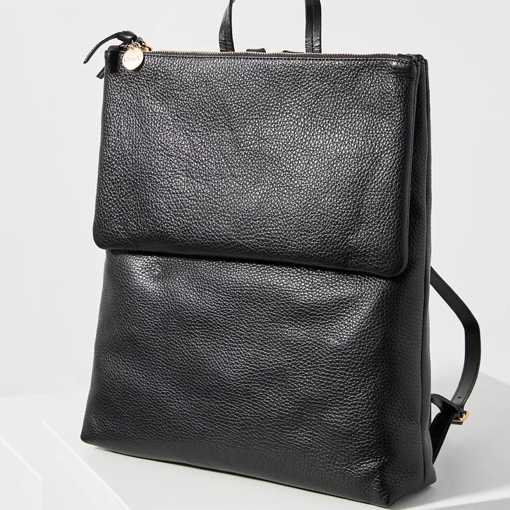 Clare V Black Leather Backpack